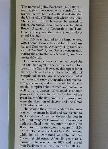 John Fairbairn in South Africa  by H. C. Botha