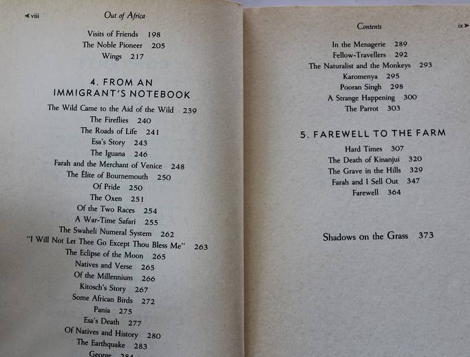 Out of Africa and Shadows on the grass by Isak Dinesen
