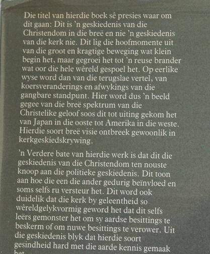 Die geskiedenis van die Christendom. Redakteurs: Briggs, Linder, Wright en Fensham