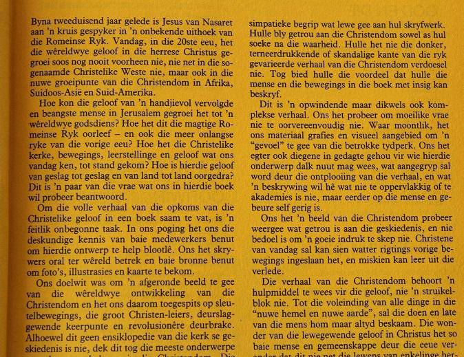 Die geskiedenis van die Christendom. Redakteurs: Briggs, Linder, Wright en Fensham