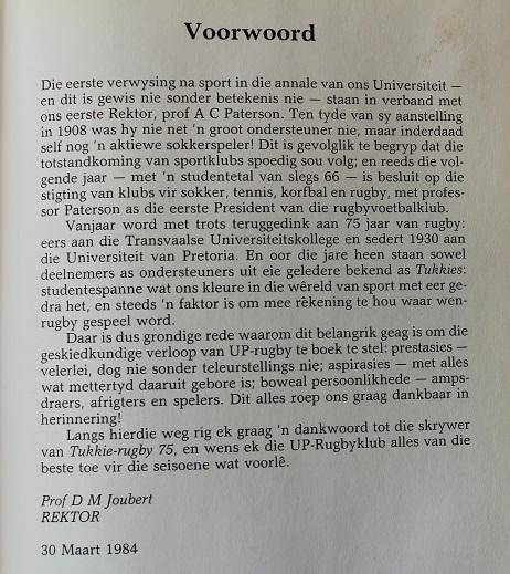 Tukkie -rugby 75 deur D.H.Heydenrych