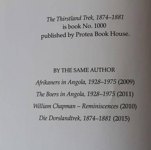 The Thirstland Trek 1874-1881 by Nicol Stasson