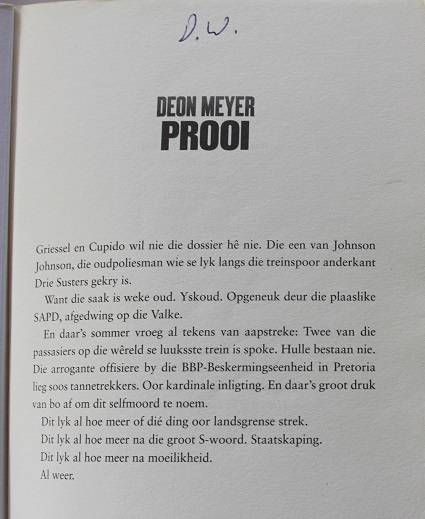Prooi deur Deon Meyer