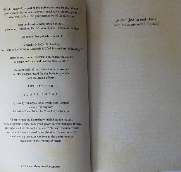 Harry Potter and the Order of the Phoenix by J.K. Rowling