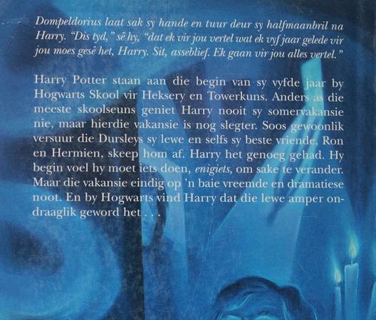 Harry Potter en die Orde van die Feniks deur J.K. Rowling vertaal deur Janie Oosthuysen