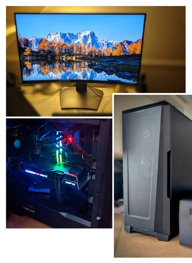 Desktop PC, Ryzen 7 5800X, 64GB, RX 6900 XT GPU, Dell 32" 165Hz FreeSync 2 Monitor