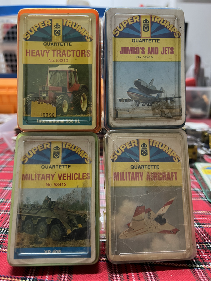 Vintage Super Trump Cards - 4 Complete Packs