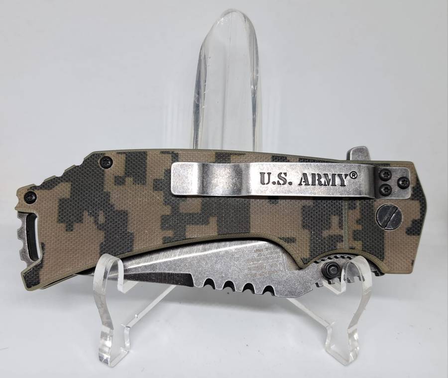 8.5" U.S. ARMY OFFICIAL MILITARY DIGITAL CAMO POCKET KNIFE (A-A1021CS)