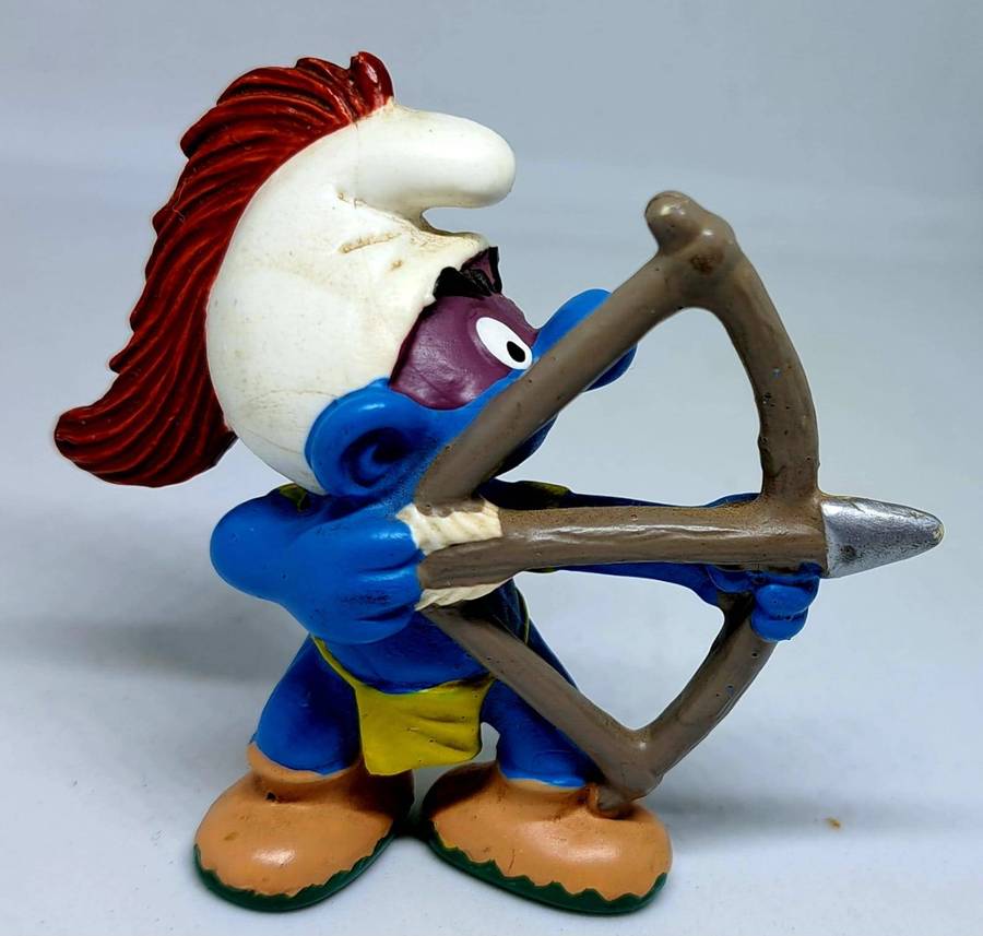 Vintage Peyo Schleich Germany - Indian Hunter Smurf