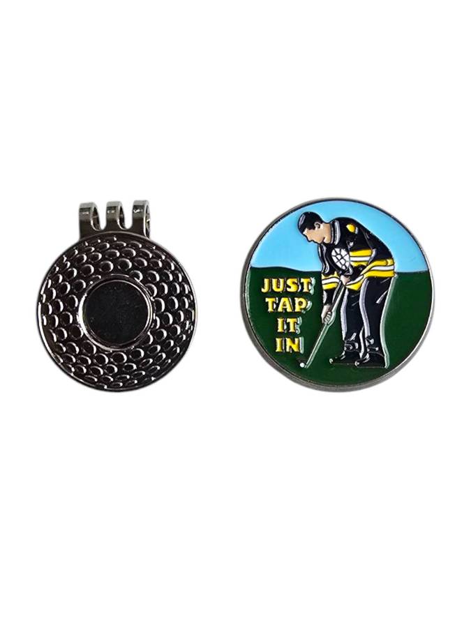Golf Ball Marker with Magnetic Hat Clip - Happy Gilmore Themed - Tap It In - Great Gift