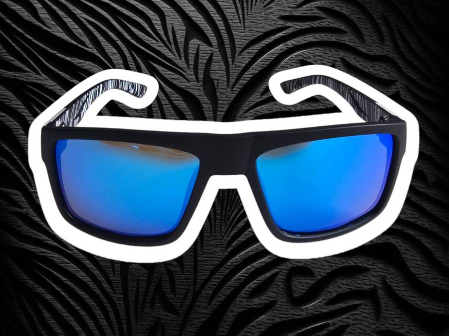 SEPFOX Polarized Sunlasses - Matte Black Frame - Blue Polarized Lenses