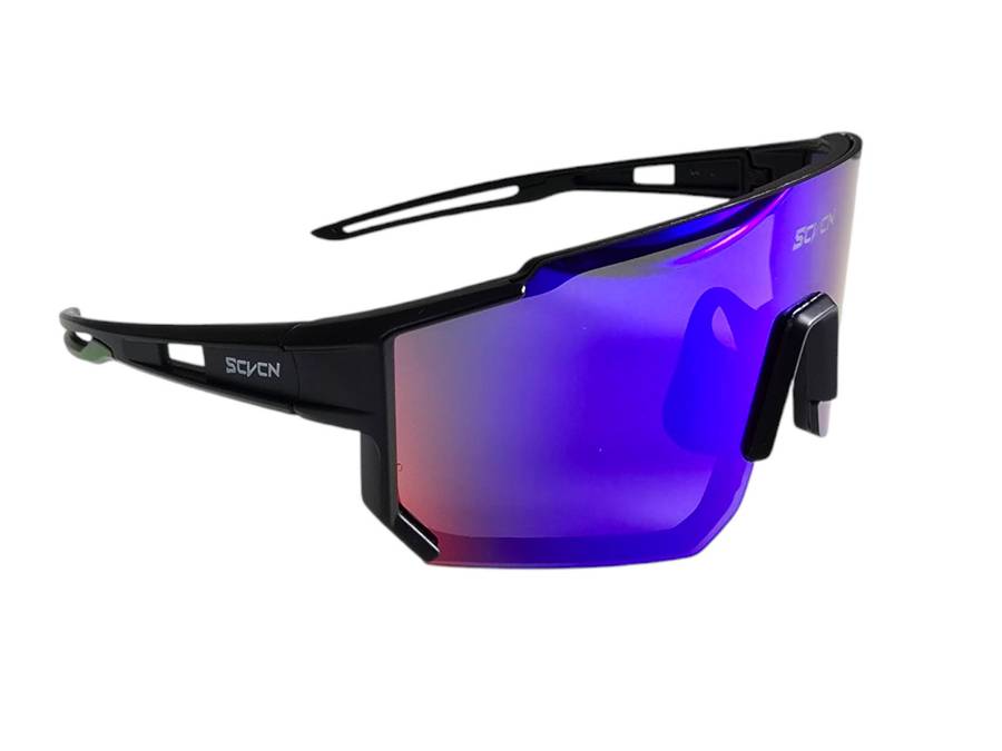 SCVCN Cycling / Cricket Sport Sunglasses Black with Multi Shade Lenses