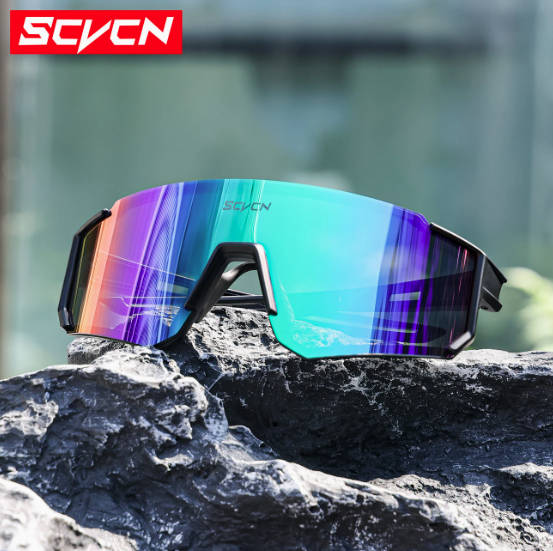 SCVCN Cycling / Cricket Sport Sunglasses Black with Multi Shade Lenses