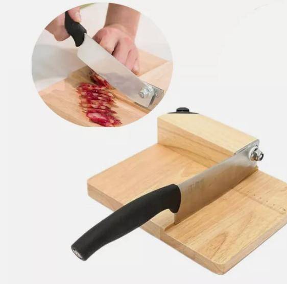 Multi Purpose Biltong, Cheese & Veggie Knife & Slicer With Wood Cutting Board