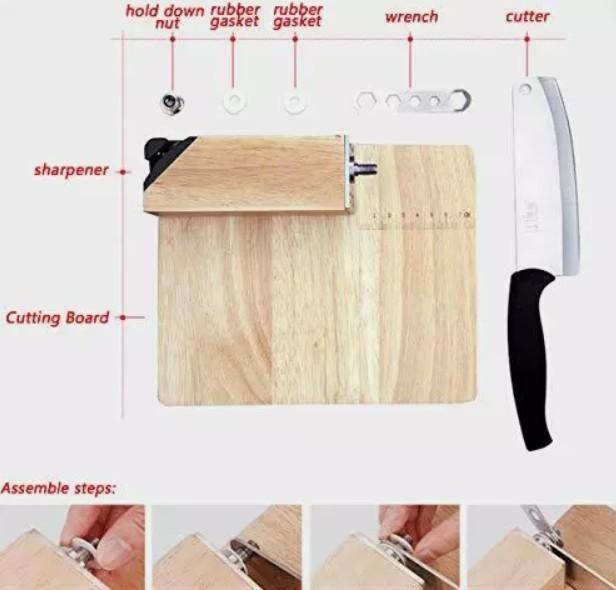 Multi Purpose Biltong, Cheese & Veggie Knife & Slicer With Wood Cutting Board