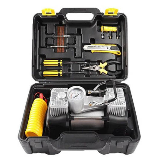 Heavy duty 12V Air Compressor with Tyre repair tool kit