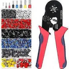 Ferrule Crimping Tool Kit Crimper Plier with 1200Pcs Wire End Terminals