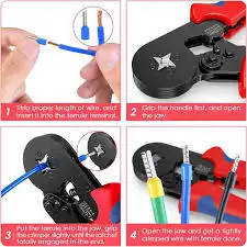 Ferrule Crimping Tool Kit Crimper Plier with 1200Pcs Wire End Terminals