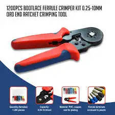 Ferrule Crimping Tool Kit Crimper Plier with 1200Pcs Wire End Terminals