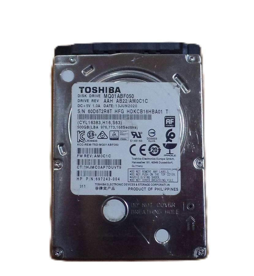 Toshiba 500GB Laptop HDD