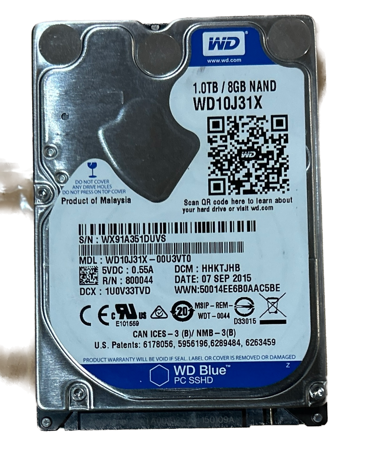 WD Blue 1TB Laptop Hybrid HDD 8GB NAND *88 DAYS ON TIME*