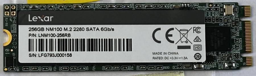 LEXAR NM100 256GB m.2 2280 SATA SSD *ONTIME 27 DAYS*