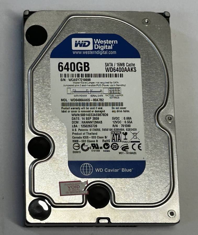 WD Blue 640GB Desktop HDD