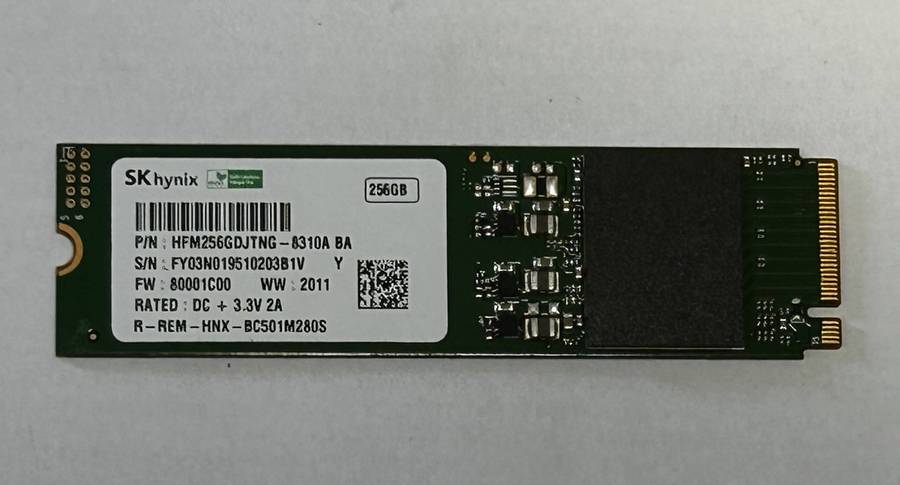 SK Hynix 256GB m.2 2280 NVMe SSD
