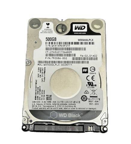 WD Black 500GB 2.5` HDD *ONLY 9 DAYS ON TIME*
