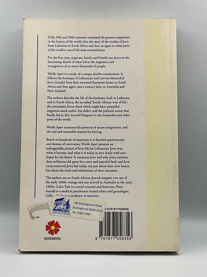 Worlds Apart: The Re-Migration of South African Jews by Colin  Tatz et al | Signed by all authors