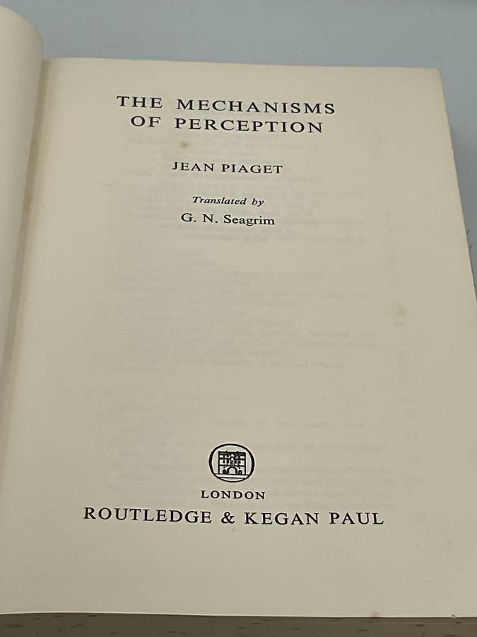 The Mechanisms of Perception by Jean Piaget | 1969