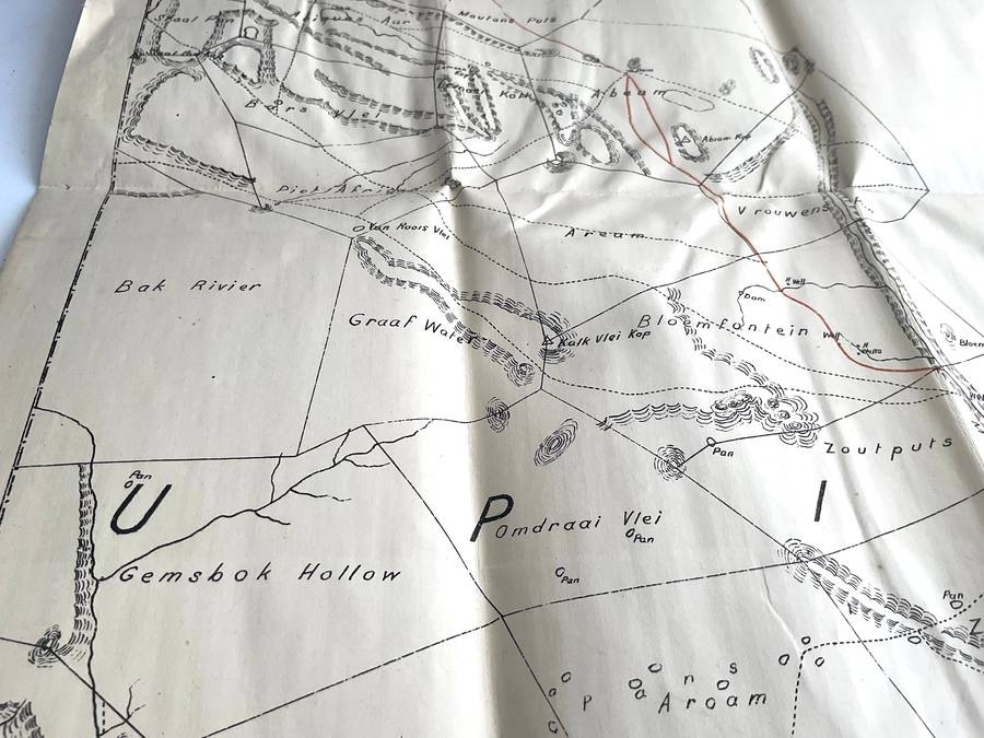 Old Canvas Map of Upington Area