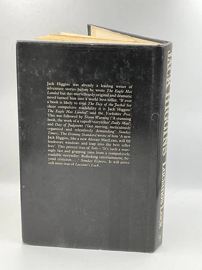 Luciano's Luck by Jack Higgins | Medium Format ~ Hard Cover ~ Good Condition