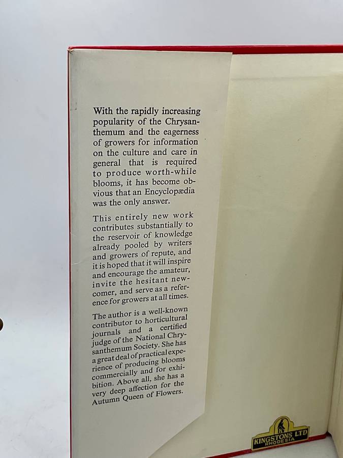Pearson's Encyclopaedia of Chrysanthemums Monica Bennett First Edition 1958