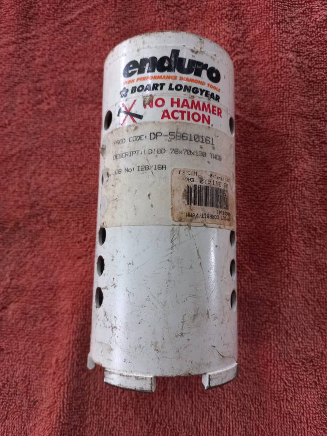 Core drill dry-cut diamond tipped 78mm x 130mm (unused)