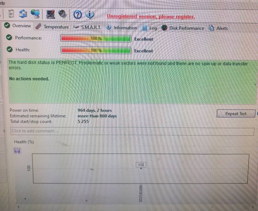 Seagate Barracuda 500gig 3.5'' sata hard drive - see photos of health report