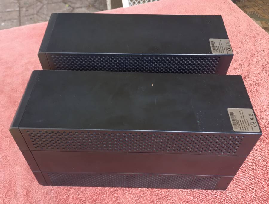 360w/650va Pc ups x 2 (need batteries) - see photos & description