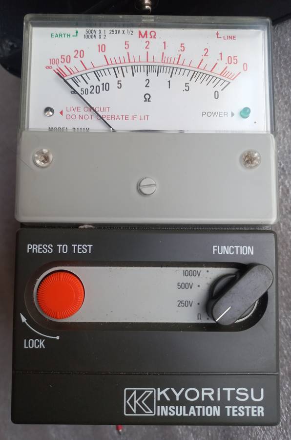 Isolation tester (Megger) ohms, 250v, 500v & 1000v