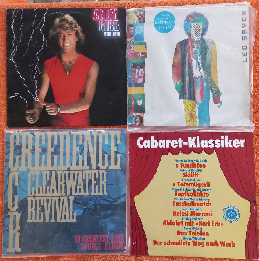 Lot of 4x Lp's - CCR, Andy Gibb, Leo Sayer & Cabaret-Klassiker