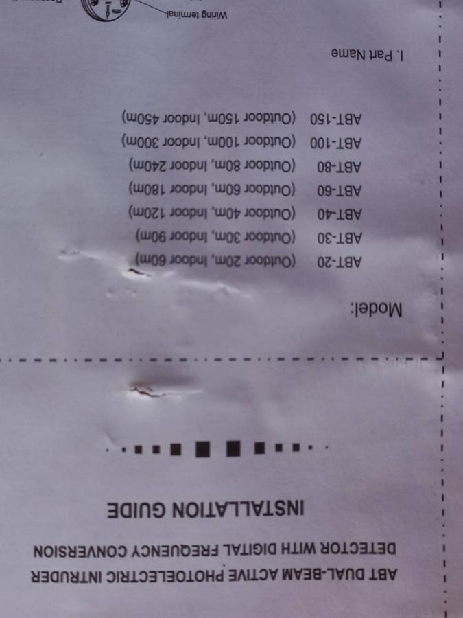 ABT Dual IR alarm beam set -Transmitter & Reciever 150m outdoor & 450m indoor (2x sets available)
