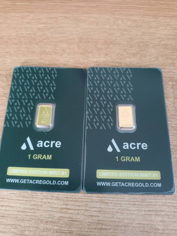 1 gram solid gold bar (sell per bar)