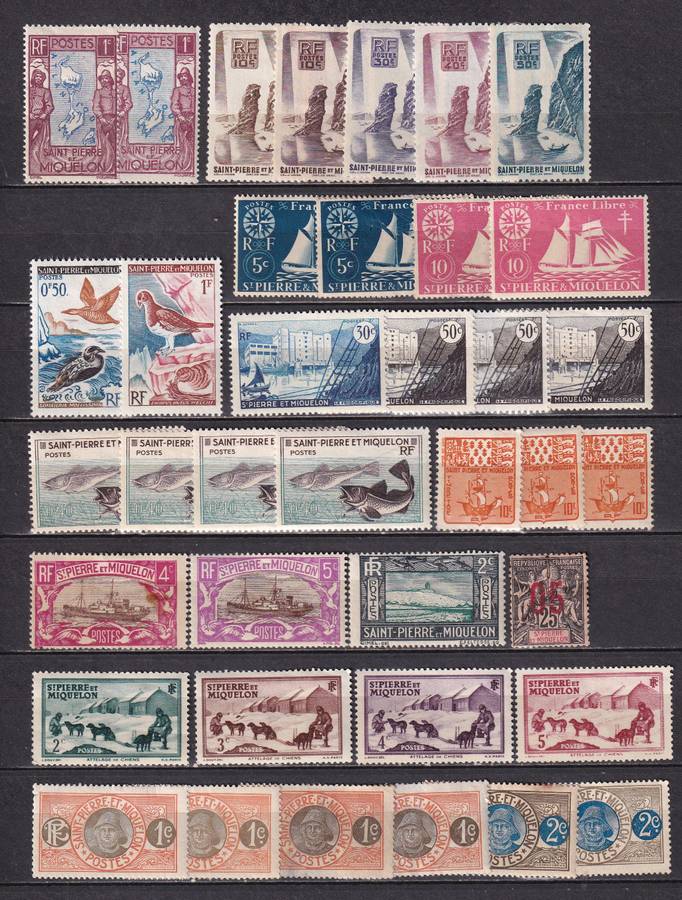 France colonies part sets, M/H & used           (9 X SCANS, note stamp adherence to pages)