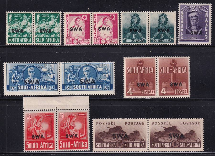 SWA 1941-42 Large War effort set, most MNH              (SACC 141-148, CV R 785)