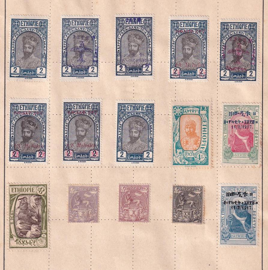 Belgian Congo ,Ethiopie part sets, M/H & used  (note stamp adherence to pages)    ( 6 x SCANS)