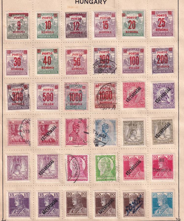 Hungary part sets on pages , M/H & used                      (11 SCANS)