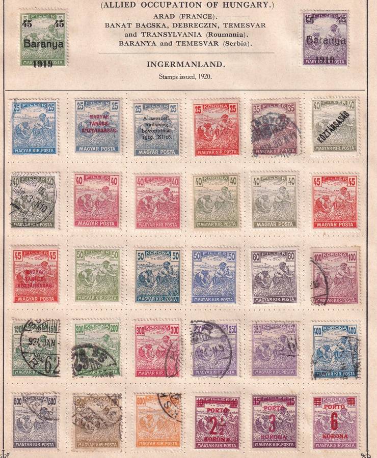 Hungary part sets on pages , M/H & used                      (11 SCANS)