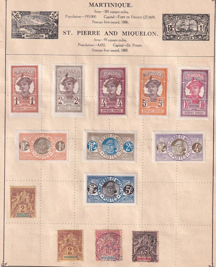 France colonies part sets, M/H & used           (9 X SCANS, note stamp adherence to pages)