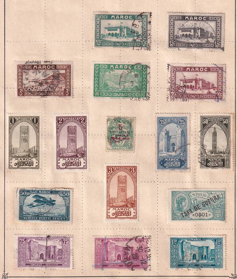 France colonies part sets, M/H & used           (9 X SCANS, note stamp adherence to pages)