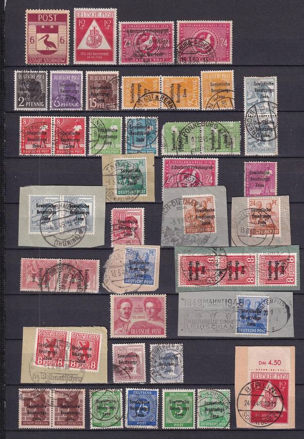 Germany Russian Zone 1948> part sets , M/H & used              (2 x scans)