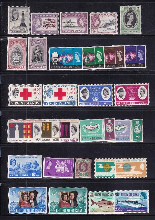 Virgin Islands sets, MNH & MLH                (3 X SCANS)